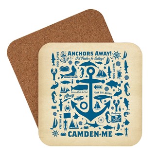 Anchor Pattern Print Camden Coaster | American made coaster