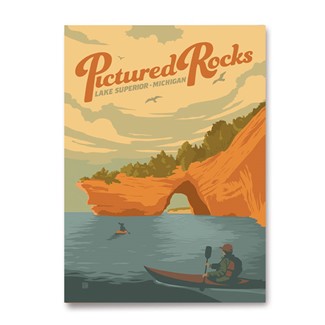 MI Pictured Rocks Lake Superior Magnet | Metal Magnet
