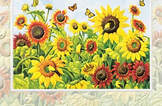Sunflowers & Goldfinches | Songbird embossed cards