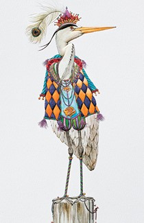 Mardi Gras Heron | American made greeting cards