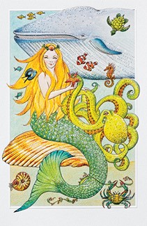 Deep Sea Mermaid | Oceanlife themed birthday cards