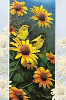 Golden Summer | Embossed birds & flowers greeting cards