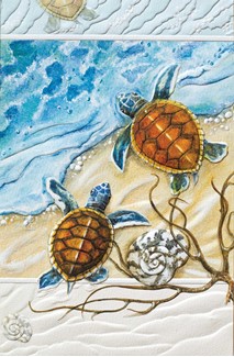 Two Turtles (TY) | Embossed thank you greeting cards