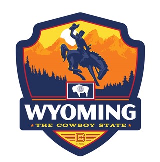 WY State Pride Emblem Wooden Magnet | American Made