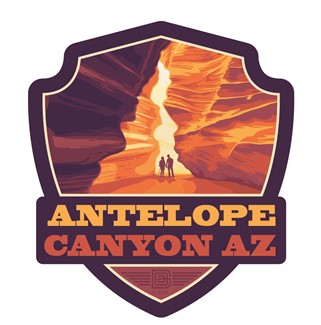 Antelope Canyon, AZ Gulch Emblem Wooden Magnet | American Made