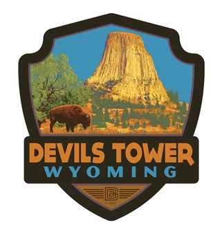 Devil's Tower Emblem Wooden Magnet | American Made
