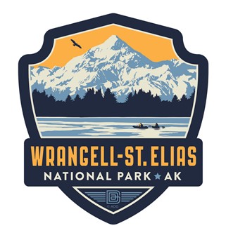 Wrangell St. Elias Emblem Wooden Magnet | American Made
