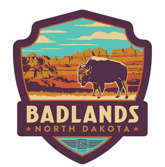 Badlands ND Emblem Wood Magnet | American Made