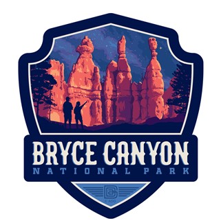 Bryce Canyon Star Gazing Emblem Wooden Magnet | American Made