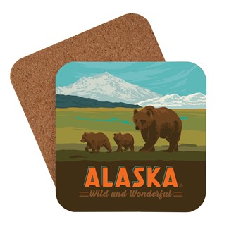 AK Wonderful Bear & Cubs Coaster | American made coaster