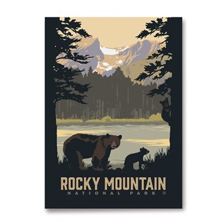 Rocky Mountain Sprague Lake Bears Magnet | American Made Magnet
