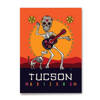 AZ Tucson Dancing Skeleton Magnet | Metal Magnet Made in the USA