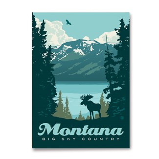 MT Big Sky Country Moose View Magnet | American Made Magnet