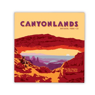 Canyonlands Mesa Arch Square Magnet | Metal Magnet