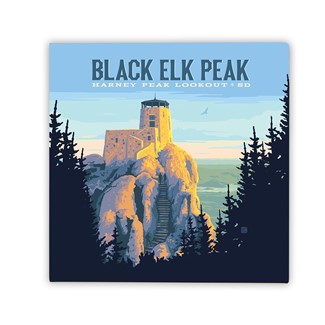 Black Elk Peak Square Magnet | Metal Magnet