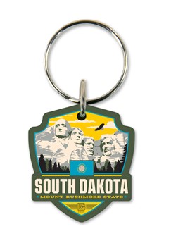 SD State Pride Emblem Wooden Key Ring | American Made