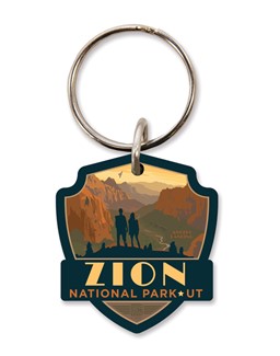 Zion Angels Landing Emblem Wooden Key Ring | American Made