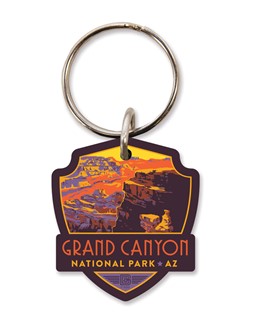 Grand Canyon Landscape Emblem Wooden Key Ring | American Made