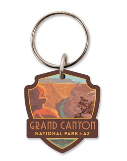 Grand Canyon Riverview Emblem Wooden Key Ring | American Made