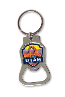 UT State Pride Arch Emblem Bottle Opener Key Ring | American Made
