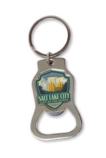 UT Salt Lake City Emblem Bottle Opener Key Ring | American Made