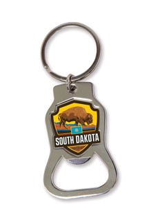 SD Bison Emblem Bottle Opener Key Ring | American Made