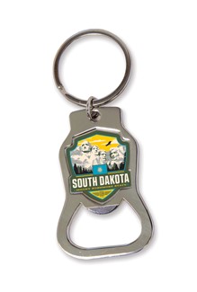 SD State Pride Emblem Bottle Opener Key Ring | American Made