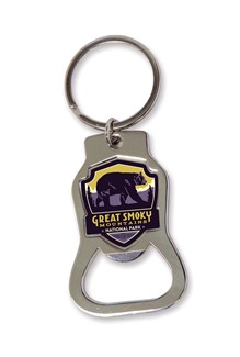 Great Smoky Bear Emblem Bottle Opener Key Ring | American Made
