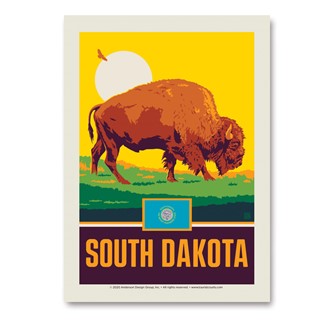SD State Pride Bison Vert Sticker | Made in the USA