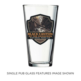 Black Canyon of the Gunnison NP Shadowlands Emblem Pub Glass | Printed in the USA