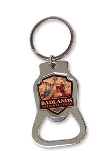 Badlands NP Song of Solitude Emblem Bottle Opener Key Ring | American Made