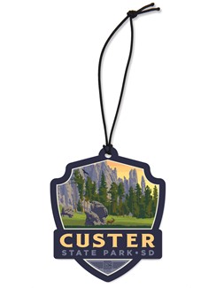 Custer State Park SD Emblem Wooden Ornament | American Made