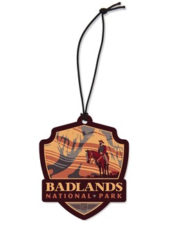 Badlands NP Song of Solitude Emblem Wood Ornament | American Made