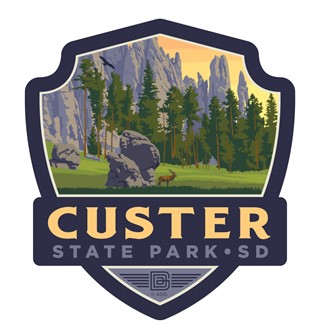 Custer State Park SD Emblem Wooden Magnet | American Made