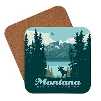 MT Big Sky Country Moose View Coaster | Made in the USA
