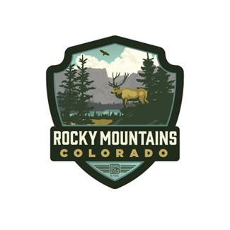 Rocky Mountains CO Elk Emblem Magnet | Made in the USA