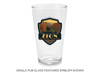 Zion NP Angels Landing Emblem Pub Glass | Pub Glass