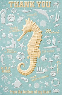 Seahorse  Pattern (TY) | Thank You greeting cards