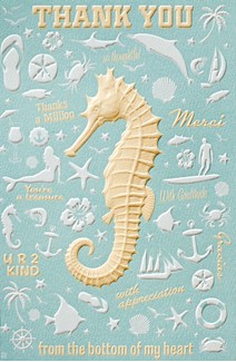 Seahorse  Pattern (TY) | Thank You greeting cards
