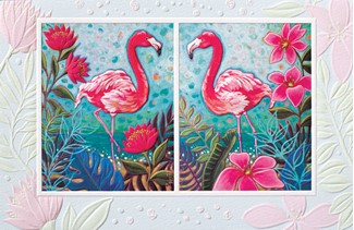 Flamingo Beach (WD) | Wedding greeting cards