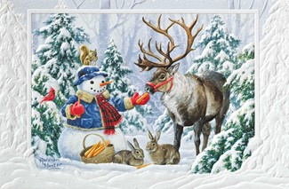 Clever Caribou | Wildlife theme boxed Christmas cards