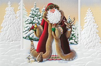 Woodland Santa | Santa & Snowman theme boxed Christmas cards