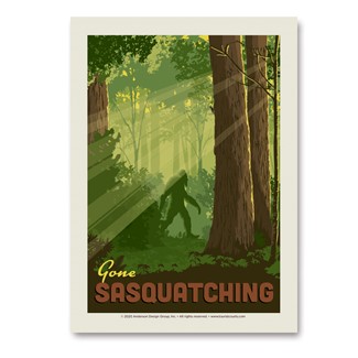 Gone Sasquatching Vert Sticker | Made in the USA