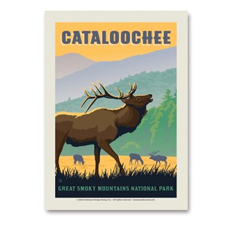 GSMNP Cataloochee Elk Vert Sticker | Made in the USA