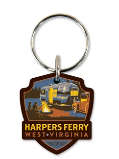 "Harpers Ferry WV" Emblem Wooden Key Ring | American Made