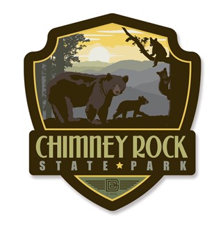 Chimney Rock State Park Emblem Wooden Magnet | American Made