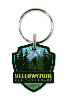 Yellowstone NP Emblem Wooden Key Ring | American Made