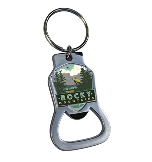 Rocky Mountains Emblem Bottle Opener Key Ring | American Made