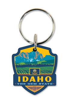 ID State Pride Emblem Wooden Key Ring | American Made