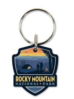 Rocky MTN NP Emblem Wooden Key Ring | American Made